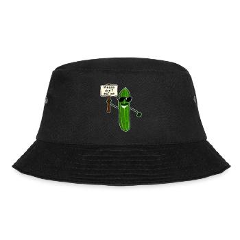 Gurke mit Sonnenbrille Gurken - Bucket Hat - Schwarz - Vorne - Lela (165cm)