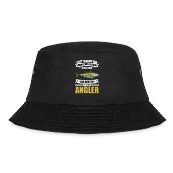 Angeln Lustig Fischart Hecht Gott Und Angler - Bucket Hat - Schwarz - Vorne - Lela (165cm)
