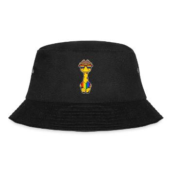Rainbow - giraffe with glasses and heart - Bucket Hat - black - Front - Lela (165cm)
