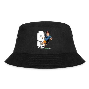 9 Year Old Footballer & Soccer Children's Birthday Party - Bucket Hat - black - Front - Lela (165cm)