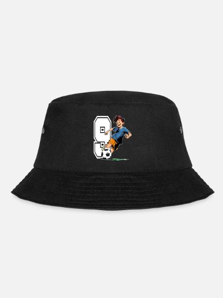 9 Jahre alt Fußballer & Fußball Kindergeburtstag - Bucket Hat - Schwarz