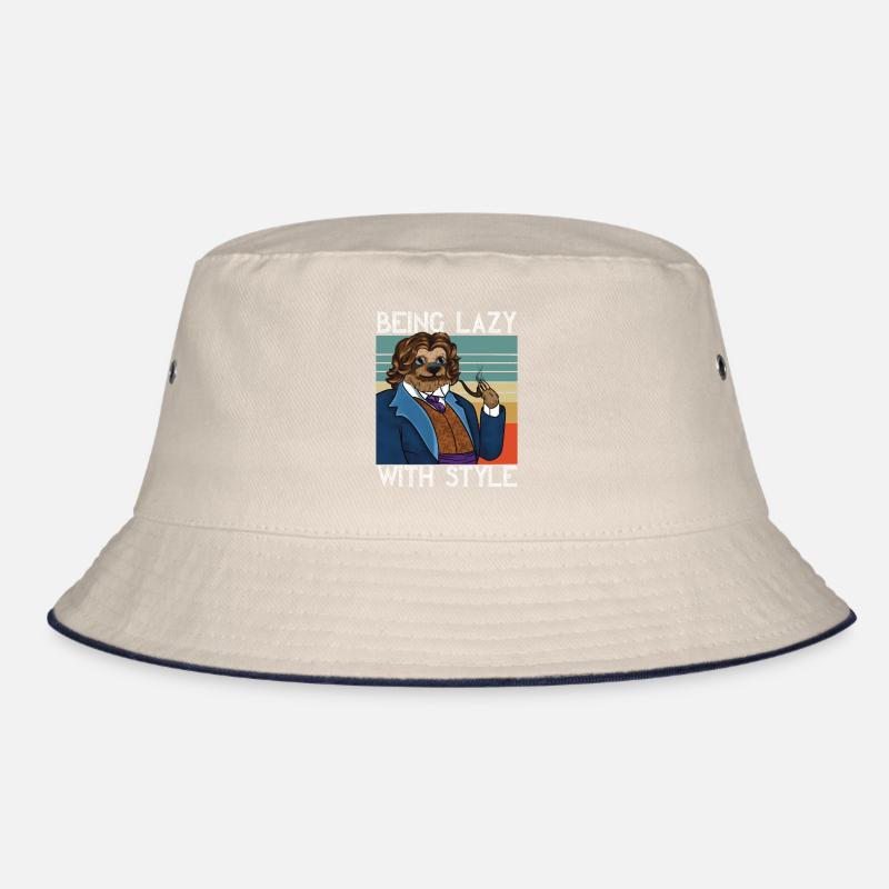 Faultier Spruch being lazy with style Retro Design Bucket Hat
