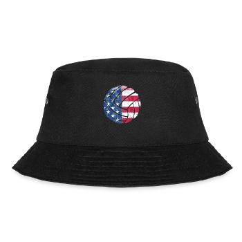 Amerikanische Flagge Volleyball Ball USA Sportler - Bucket Hat - Schwarz - Vorne - Lela (165cm)