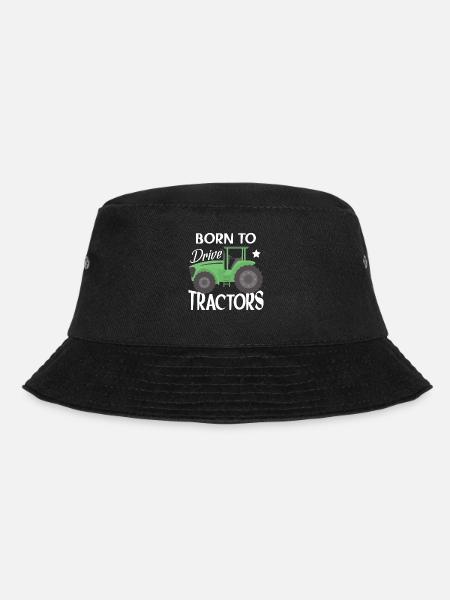Funny Children Farming Farm Tractor - Bucket Hat - black