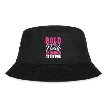 Mutige Nägel, Mutige Attitüde - Bucket Hat - Schwarz - Vorne - Lela (165cm)