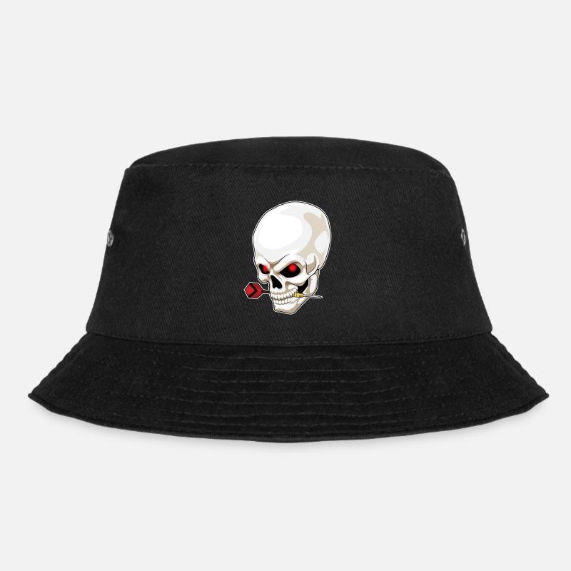 Totenkopf Dart Dartpfeil - Bucket Hat - Schwarz