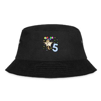 With flying squirrels - children's birthday 5 years - Bucket Hat - black - Front - Lela (165cm)