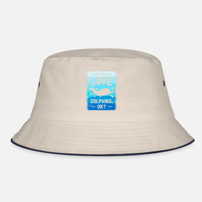 I Just Freaking Love Dolphins Ok Dolphin Lover Bucket Hat