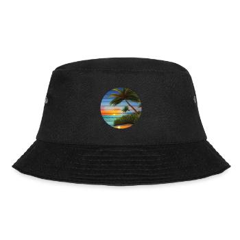 Summer Holiday Sun Palm Beach Palm Island - Bucket Hat - black - Front - Lela (165cm)