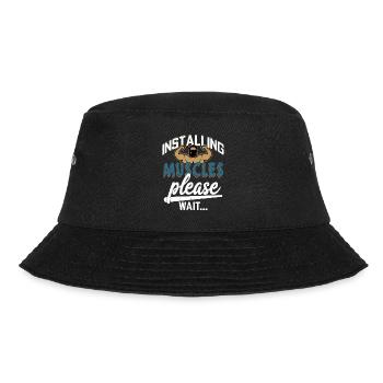 Installing Muscles Please Wait... Weight Lifting T - Bucket Hat - Schwarz - Vorne - Lela (165cm)