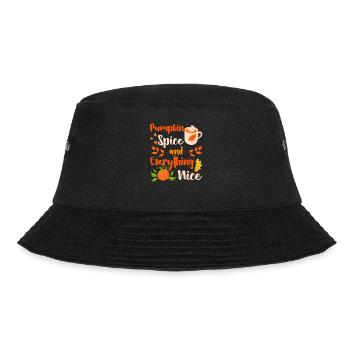 Kürbisgewürz und alles Schöne Niedliche Herbst - Bucket Hat - Schwarz - Vorne - Lela (165cm)