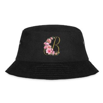 Blumenranke mit Buchstabe B - Bucket Hat - Schwarz - Vorne - Lela (165cm)