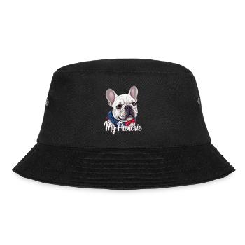 Niedliche Bulldogge Mops Hund - Bucket Hat - Schwarz - Vorne - Lela (165cm)