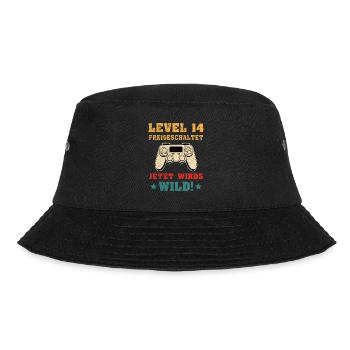Level 14 Freigeschaltet Geburtstagsgeschenk - Bucket Hat - Schwarz - Vorne - Lela (165cm)