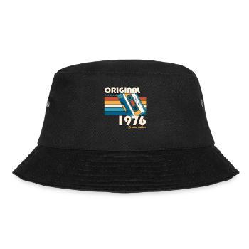 47. Geburtstag Mann Juni Jahrgang 1976 Kassette - Bucket Hat - Schwarz - Vorne - Lela (165cm)