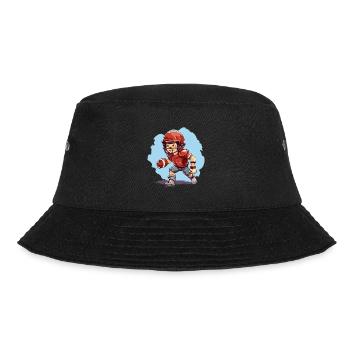 American Football Spielender Junge - Kids - Bucket Hat - Schwarz - Vorne - Lela (165cm)