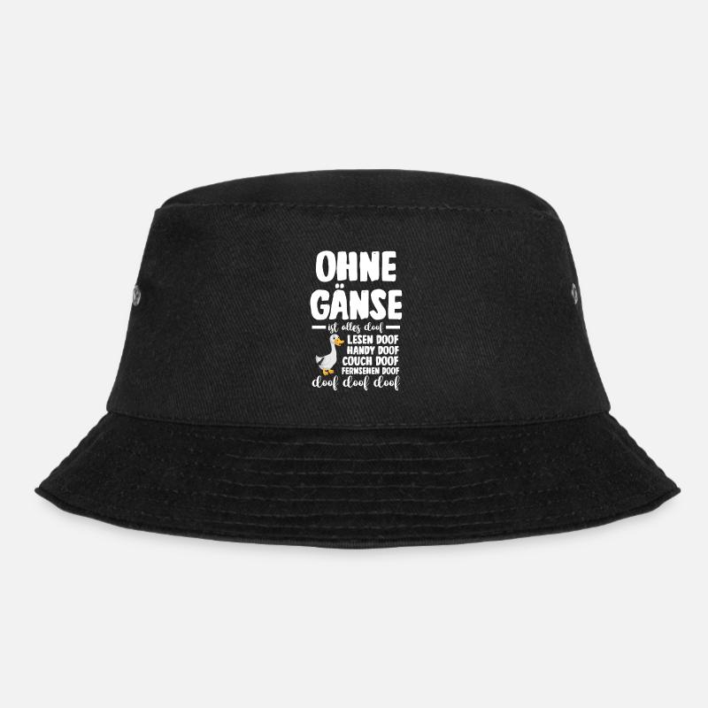 Gans Gänse - Bucket Hat - Schwarz