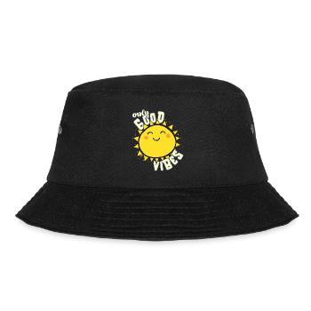 Only Good Vibes: Good Life Süße Cartoon Sonne - Bucket Hat - Schwarz - Vorne - Lela (165cm)