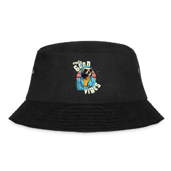 Only Good Vibes: Good Life Faultier mit Jacke - Bucket Hat - Schwarz - Vorne - Lela (165cm)