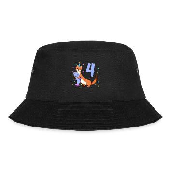 With Wiesel - Children's Birthday 4 Years - Bucket Hat - black - Front - Lela (165cm)