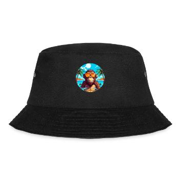 Affen am Strand: Einzigartiges Sommervergnügen - Bucket Hat - Schwarz - Vorne - Lela (165cm)