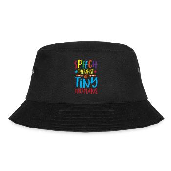 Sprachtherapeutin für winzige Menschen - Bucket Hat - Schwarz - Vorne - Lela (165cm)