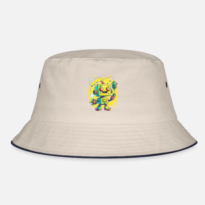 Retro Robot Cute Robotic Engineer Technology Bucket Hat
