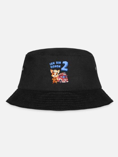 2. Geburtstag Jungen Fuchs Feuerwehrauto 2 Jahre - Bucket Hat - Schwarz