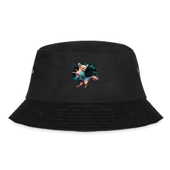 Chihuahua | Ballerina | Ballet | Dance | Dancing | - Bucket Hat - Schwarz - Vorne - Lela (165cm)