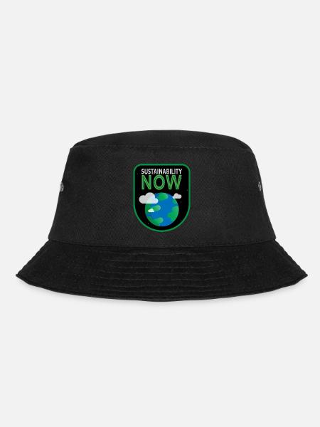 Sustainability Patch Sustainability earth illustration - Bucket Hat - black