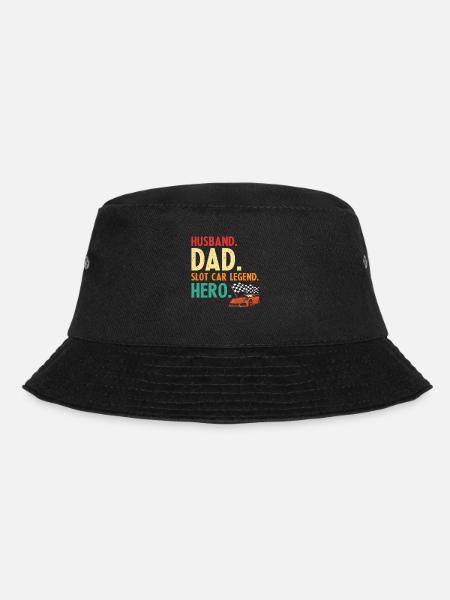 Vintage Track Slot Spruch für Spielzeugauto-Rennen - Bucket Hat - Schwarz