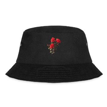Cool Floral Red Roses Lover Novelty Flowers Humor - Bucket Hat - black - Front - Lela (165cm)