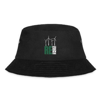 Recycle Reuse Renew Rethink Wind Turbine - Wind - Bucket Hat - Schwarz - Vorne - Lela (165cm)