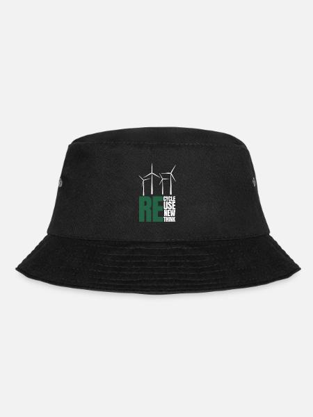 Recycle Reuse Renew Rethink Wind Turbine - Wind - Bucket Hat - Schwarz