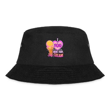 I love you more than ice cream - Bucket Hat - black - Front - Lela (165cm)