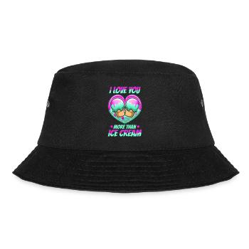 I love you more than ice cream - Bucket Hat - black - Front - Lela (165cm)