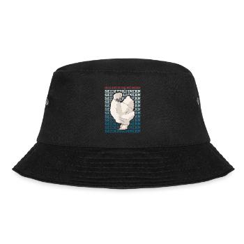 Seidenhuhn Seidenhühner Silkie Hühner Geschenk - Bucket Hat - Schwarz - Vorne - Lela (165cm)