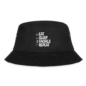 Eat Sleep Facials Repeat 2 - Bucket Hat - Schwarz - Vorne - Lela (165cm)