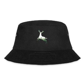 Hirsch Natur Wald Outdoor Jagd Jäger Geweih Elch - Bucket Hat - Schwarz - Vorne - Lela (165cm)