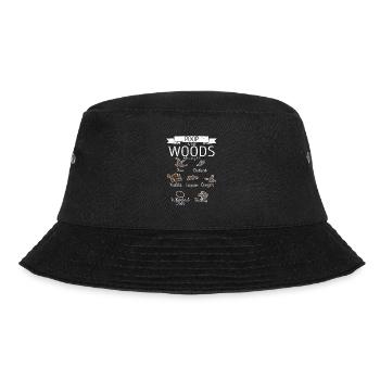 Poop In The Woods Who Dung It Funny Hunting Outdoor - Bucket Hat - black - Front - Lela (165cm)