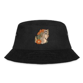 Trash Panda Blumen Wald Tier Geschenk Waschbär - Bucket Hat - Schwarz - Vorne - Lela (165cm)
