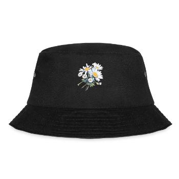Cooler Blumenstrauß Blumen Gänseblümchen Humor Vintage Blumen - Bucket Hat - Schwarz - Vorne - Lela (165cm)