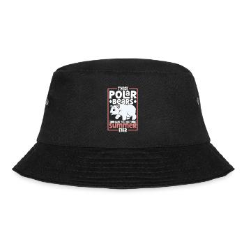 Polar Bear Global Warming Artic Seal hunting Ursus - Bucket Hat - black - Front - Lela (165cm)