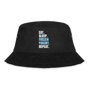 Eat Sleep Frozen Yogurt Repeat - Bucket Hat - black - Front - Lela (165cm)