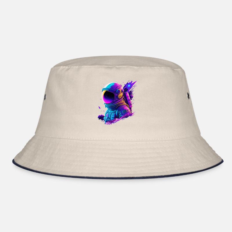 Synthwave Astronaut Space Explorer Bucket Hat
