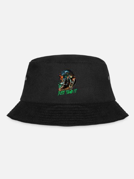 Motocross Quote, Just Send It, Funny Dirt Bike - Bucket Hat - Schwarz