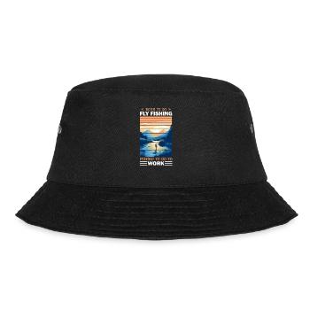Love Fly Fishing more than Work for Anglers and - Bucket Hat - Schwarz - Vorne - Lela (165cm)