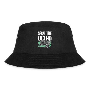 save the ocean schildkröte - Bucket Hat - Schwarz - Vorne - Lela (165cm)