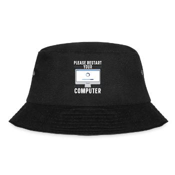 Please Restart Your Computer Coding Tech Support - Bucket Hat - black - Front - Lela (165cm)