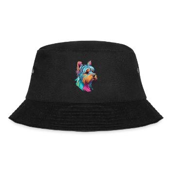 Welpe Yorkie Yorkshire Terrier Hund Hundeliebhaber - Bucket Hat - Schwarz - Vorne - Lela (165cm)
